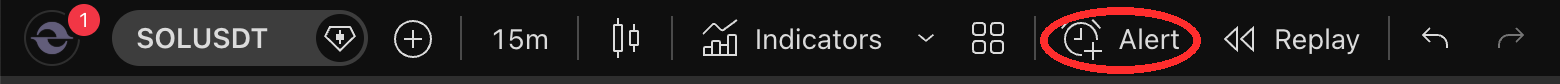 Opening Create Alert in TradingView