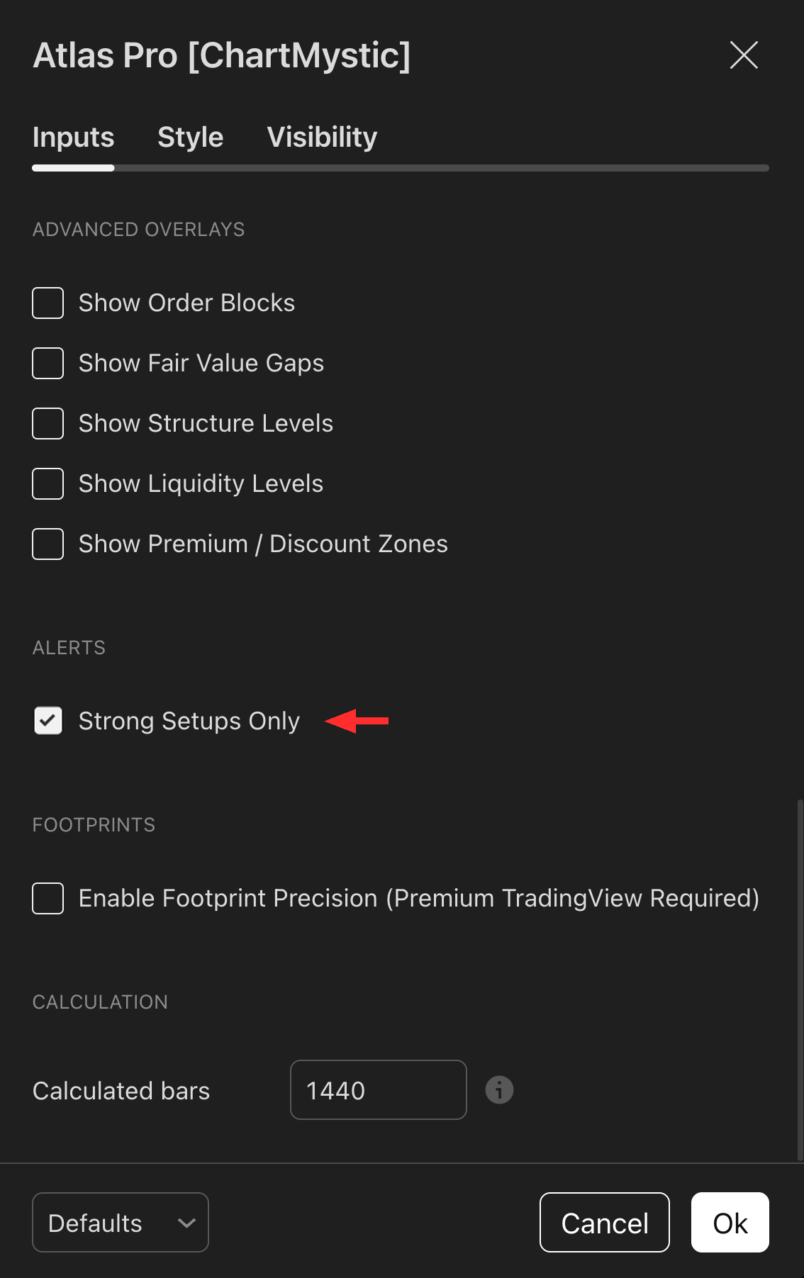 Strong Setups Only