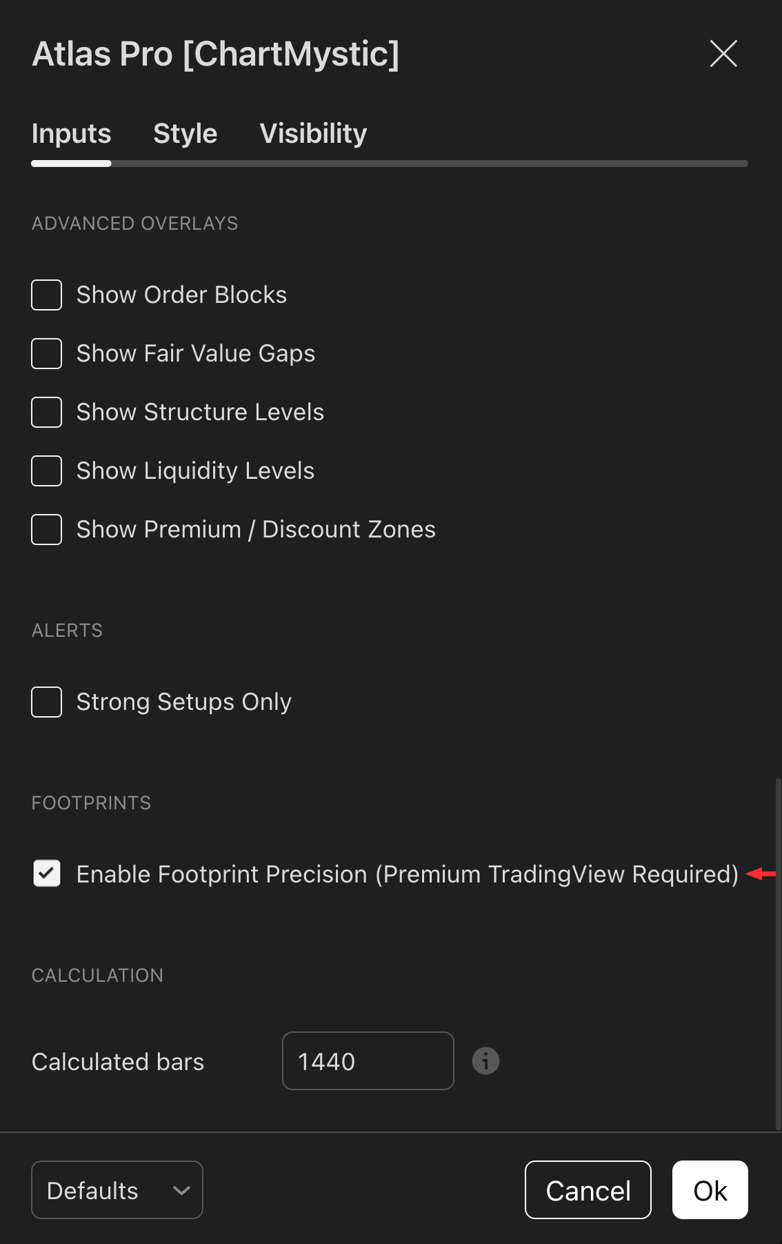 Enable Footprint Precision