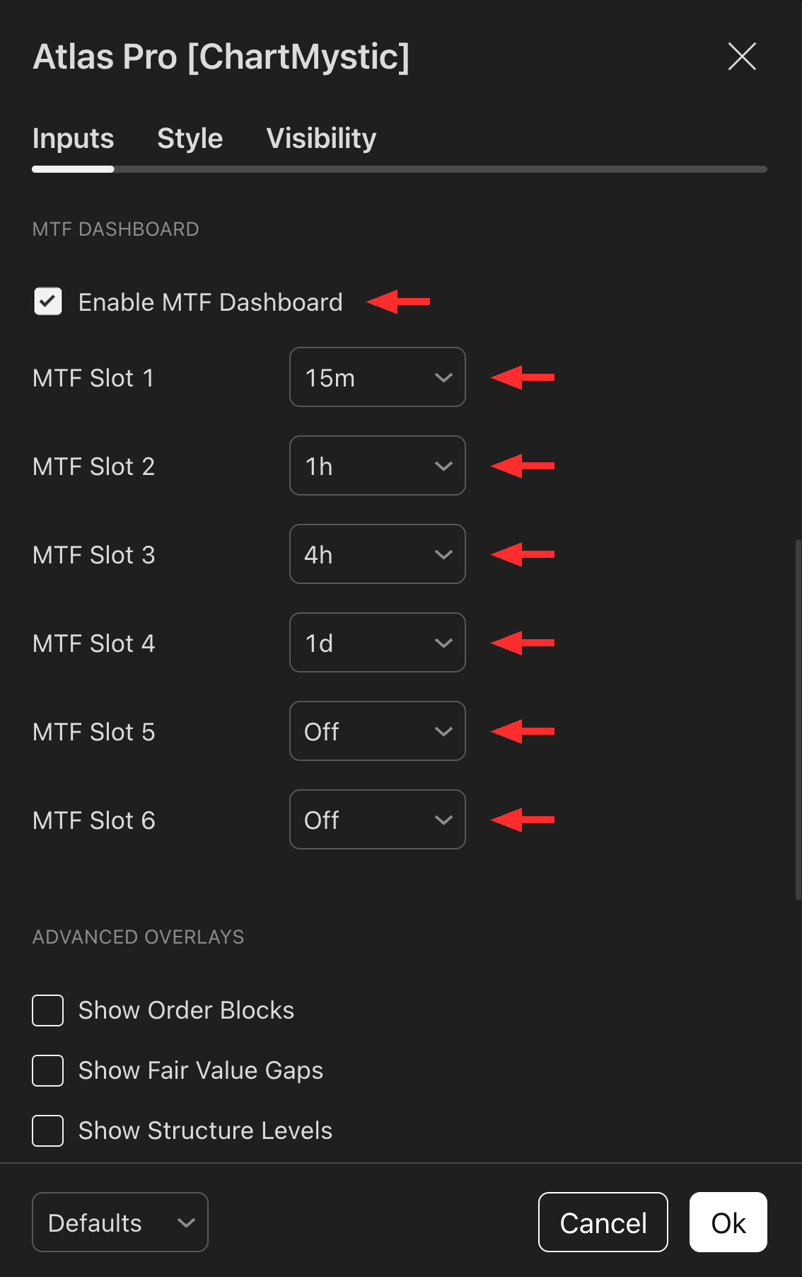 Enable MTF Dashboard