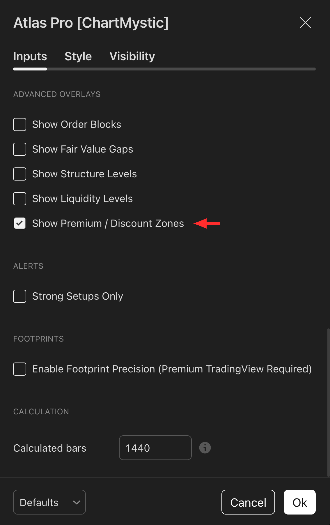Show Premium / Discount Zones
